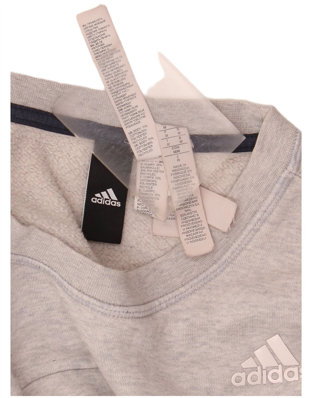 Adidas Mens Sweatshirt Jumper Medium Grey Cotton