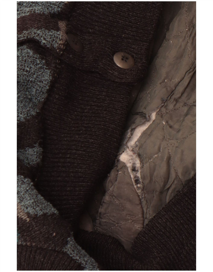 Vintage Mens Bomber Jacket UK 42 XL Multicoloured Geometric Alpaca Wool