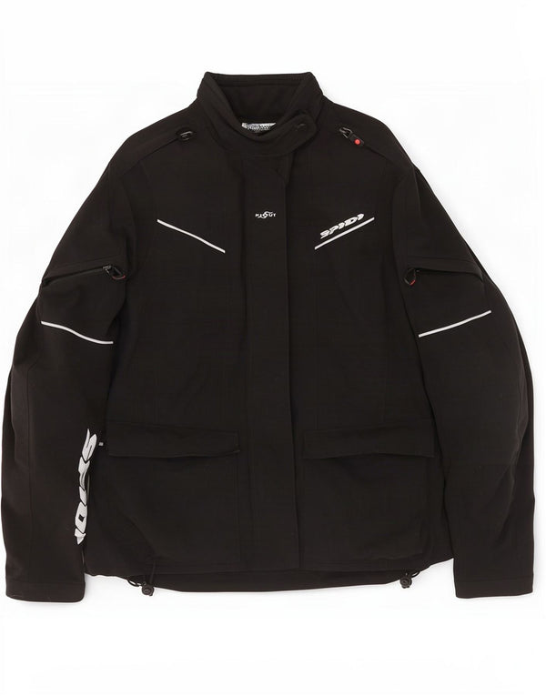 Spidi Womens Motorcycle Graphic Racer Jacket UK 14 Medium Black Polyamide