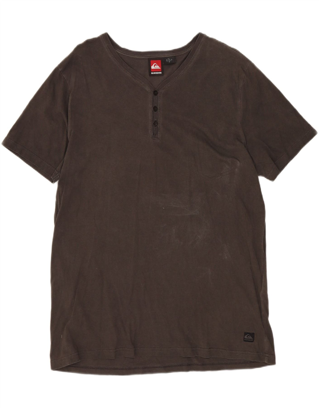 QUIKSILVER Mens T-Shirt Top Medium Brown Cotton