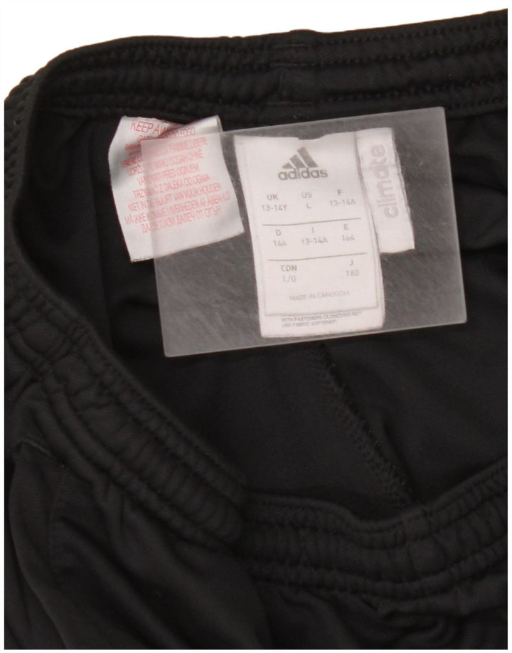 ADIDAS Boys Climalite Tracksuit Trousers 13-14 Years  Black Polyester