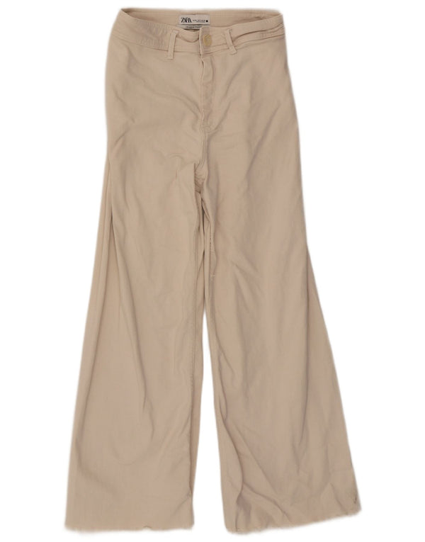 Zara Womens The Marine Straight Jeans EU 38 NSmall W28 L28 Beige Cotton