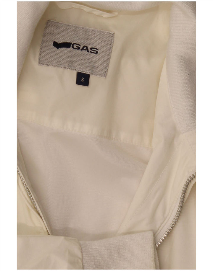 GAS Mens Bomber Jacket UK 36 Small Off White