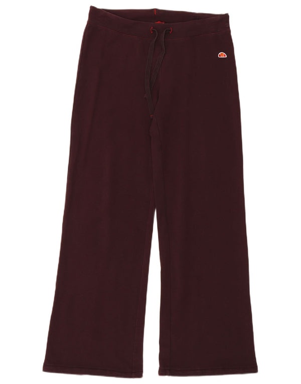 Ellesse Womens Wide Leg Tracksuit Trousers UK 10 Small  Burgundy Cotton