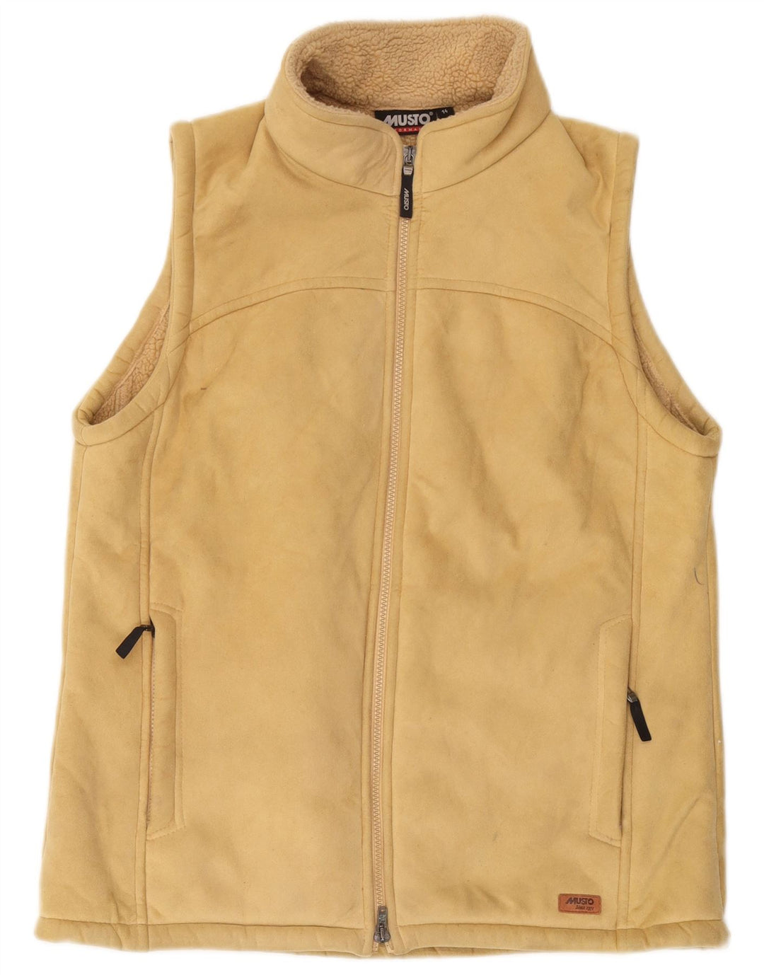 Musto Womens Sherpa Gilet UK 14 Large Beige Polyester