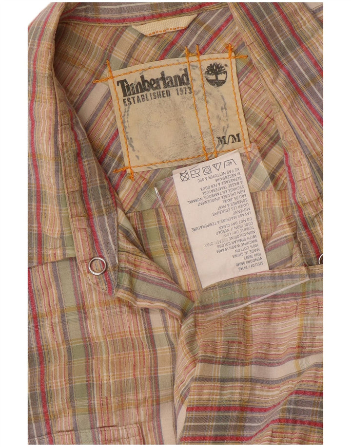TIMBERLAND Mens Short Sleeve Shirt Medium Multicoloured Check Cotton