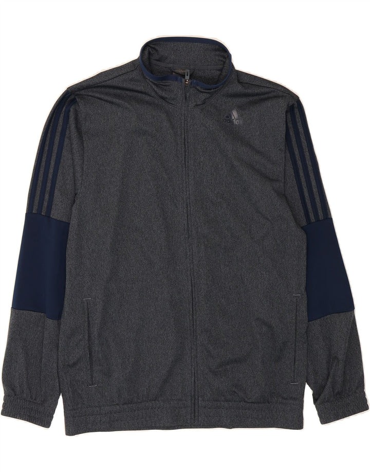 ADIDAS Mens Tracksuit Top Jacket Medium Grey Colourblock Polyester Vintage Adidas and Second-Hand Adidas from Messina Hembry 