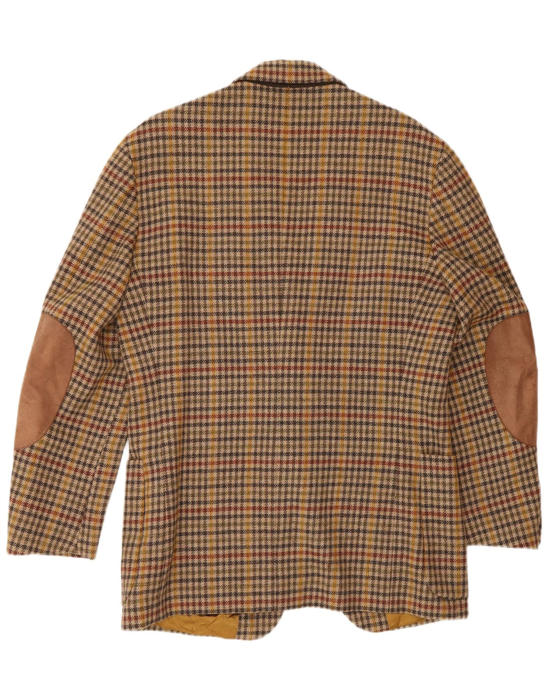 Henry Cottons Mens 2 Button Blazer Jacket IT 48 Medium Brown Houndstooth