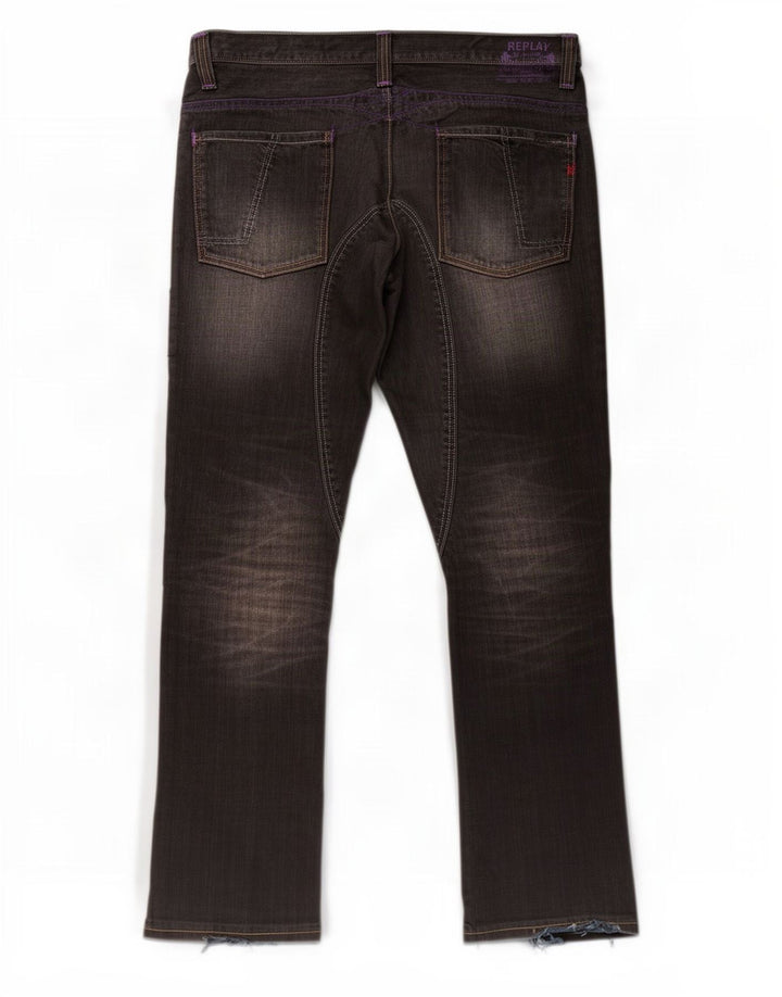 Replay Mens Straight Jeans W38 L34 Black