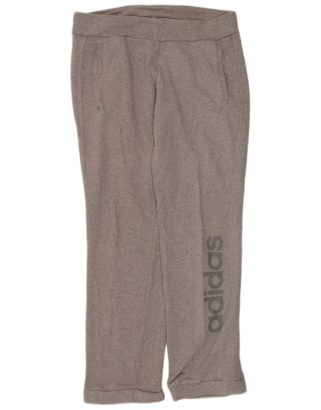 ADIDAS Womens Graphic Tracksuit Trousers Joggers UK 12/14 Medium  Grey