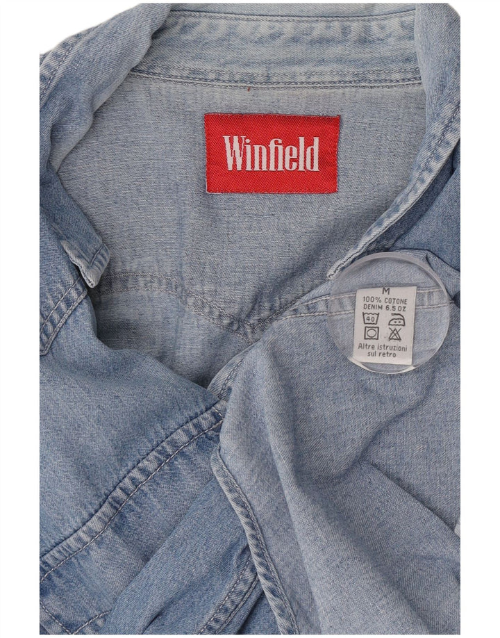 Vintage Mens Denim Shirt Medium Blue Cotton