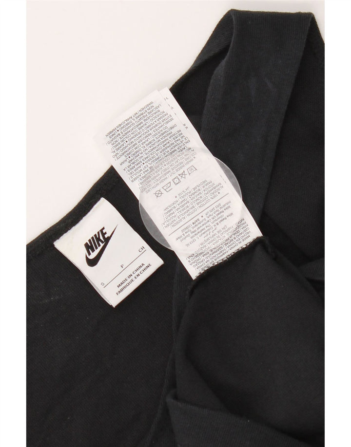 Nike Womens Crop Oversized Vest Top UK 10 Small Black Cotton