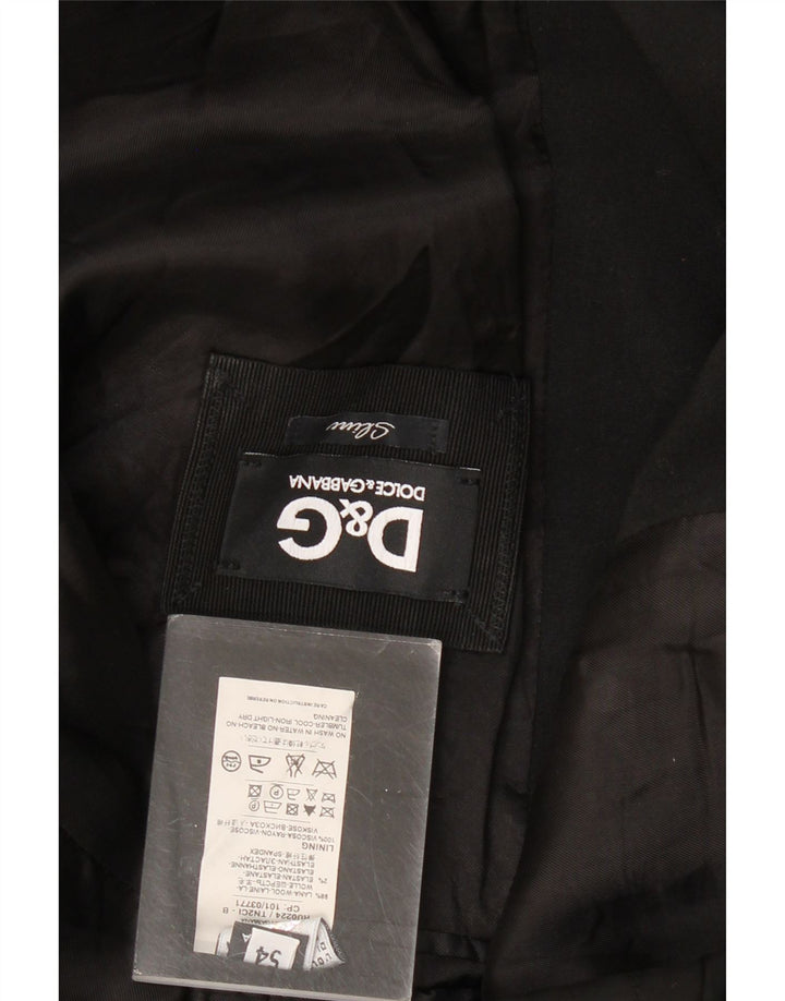 Dolce & Gabbana Mens Slim 2 Button Blazer Jacket IT 54 2XL Black Wool