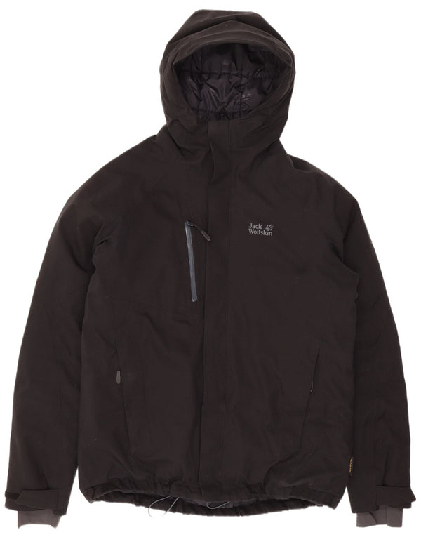 Jack Wolfskin Mens Hooded Padded Jacket UK 40 Large Black Polyester