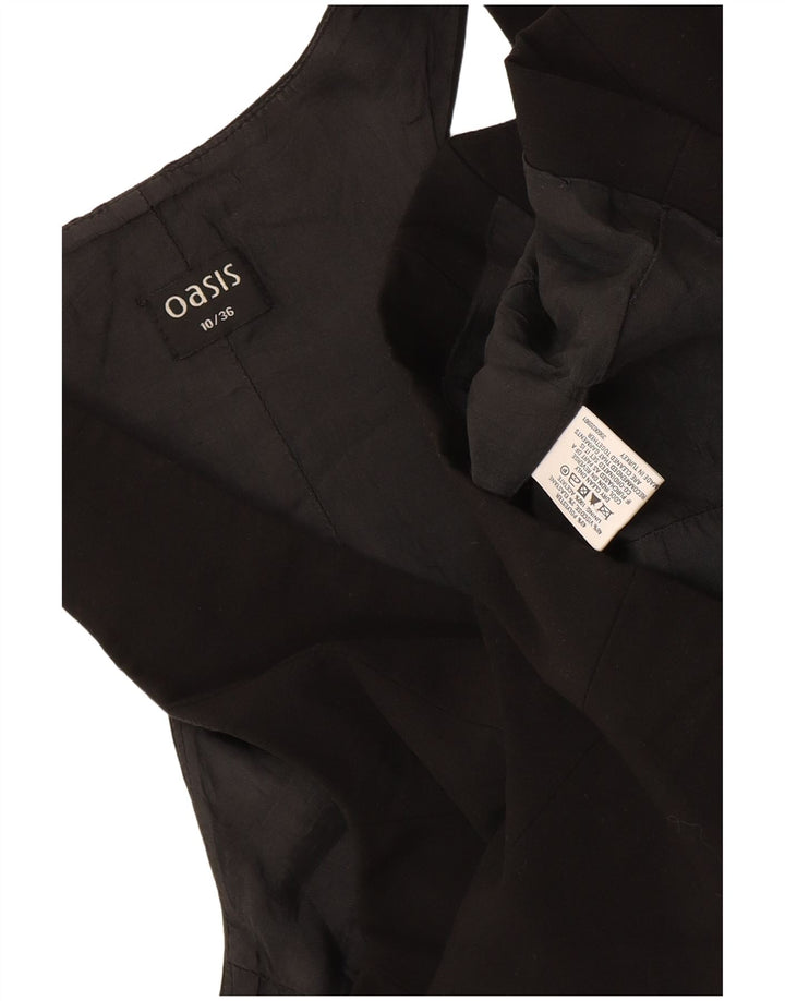Oasis Womens Waistcoat UK 10 Small Black Polyester