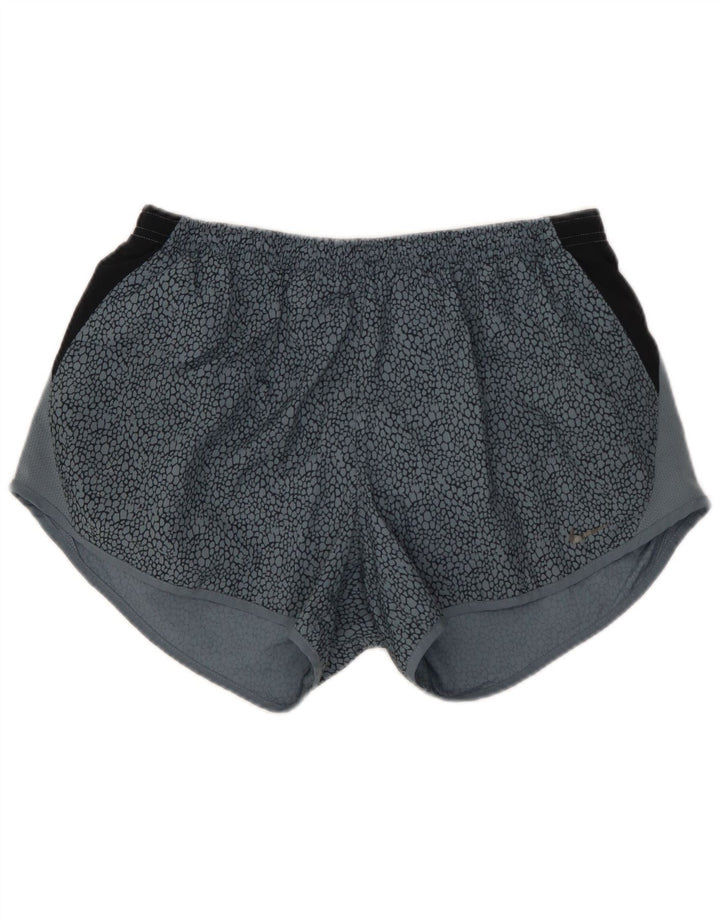 NIKE Womens Dri Fit Sport Shorts UK 12 Medium  Blue Colourblock Polyester