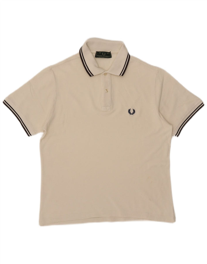 Fred Perry Mens Polo Shirt Medium White Cotton