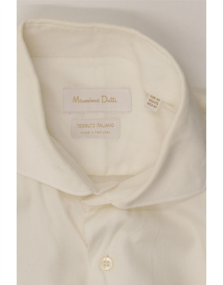 MASSIMO DUTTI Mens Shirt EU 44 XL White Vintage Massimo Dutti and Second-Hand Massimo Dutti from Messina Hembry 