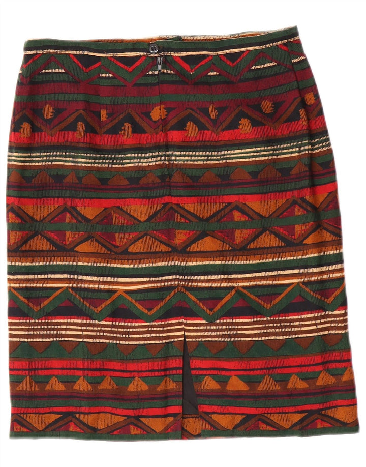 Vintage Womens Pencil Skirt W28 Medium Multicoloured Geometric