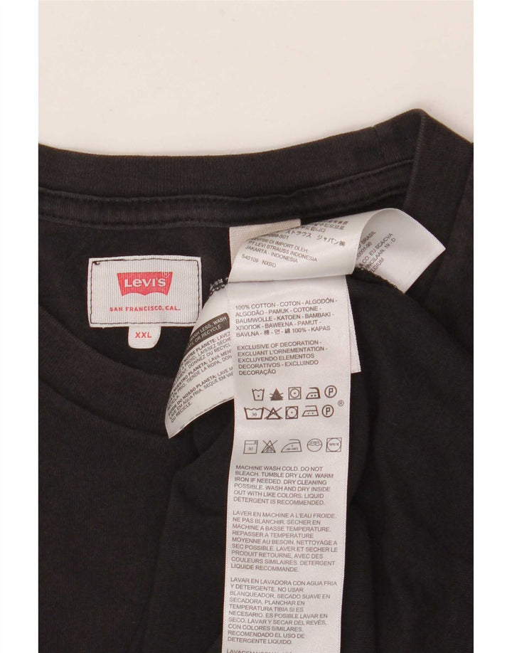 Levi's Mens T-Shirt Top 2XL Black Cotton