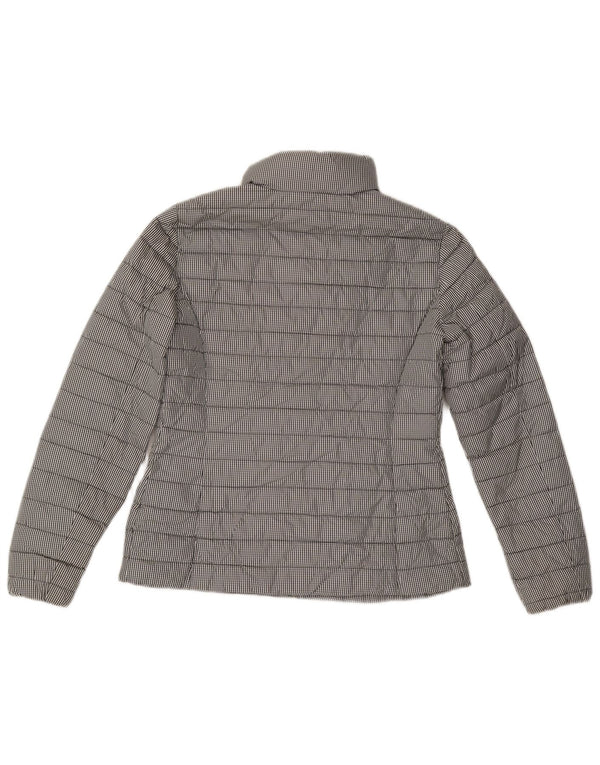 Massimo Dutti Womens Padded Jacket UK 14 Medium Grey Gingham Polyester