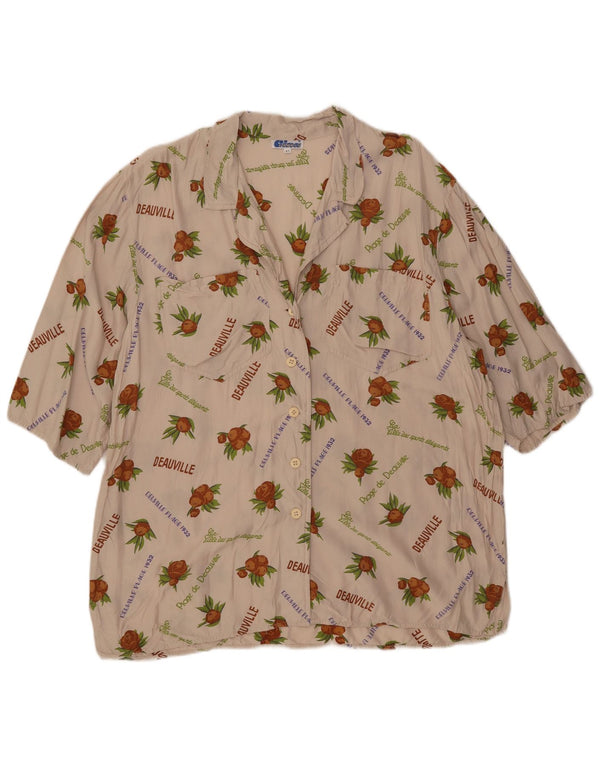 Gina Lebole Womens Oversized Graphic Shirt EU 45 XL Beige Floral