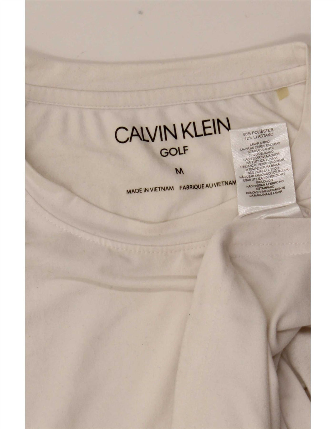 Calvin Klein Mens T-Shirt Top Medium White Polyester