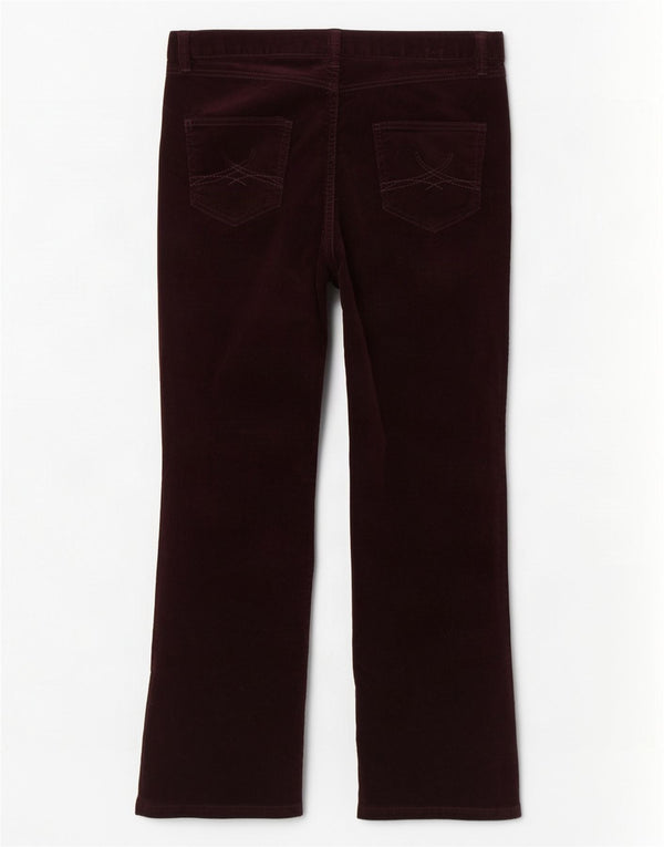 Marks & Spencer Womens Corduroy Trousers UK 14 Medium W34 L27 Burgundy