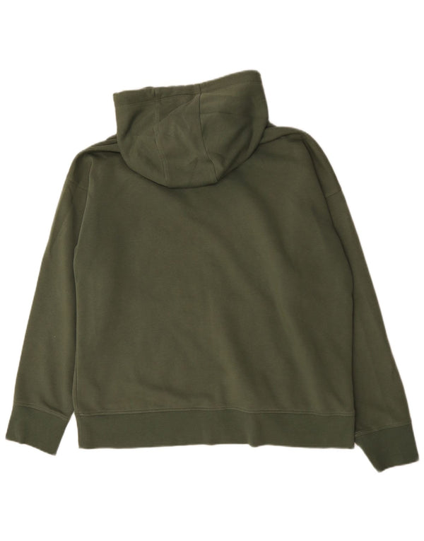 Dkny Womens Zip Hoodie Sweater UK 18 XL Green Cotton
