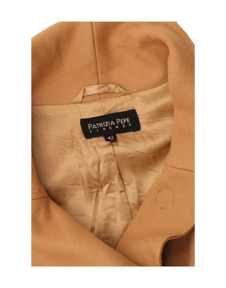 Patrizia Pepe Womens Overcoat IT 42 Medium Beige Wool