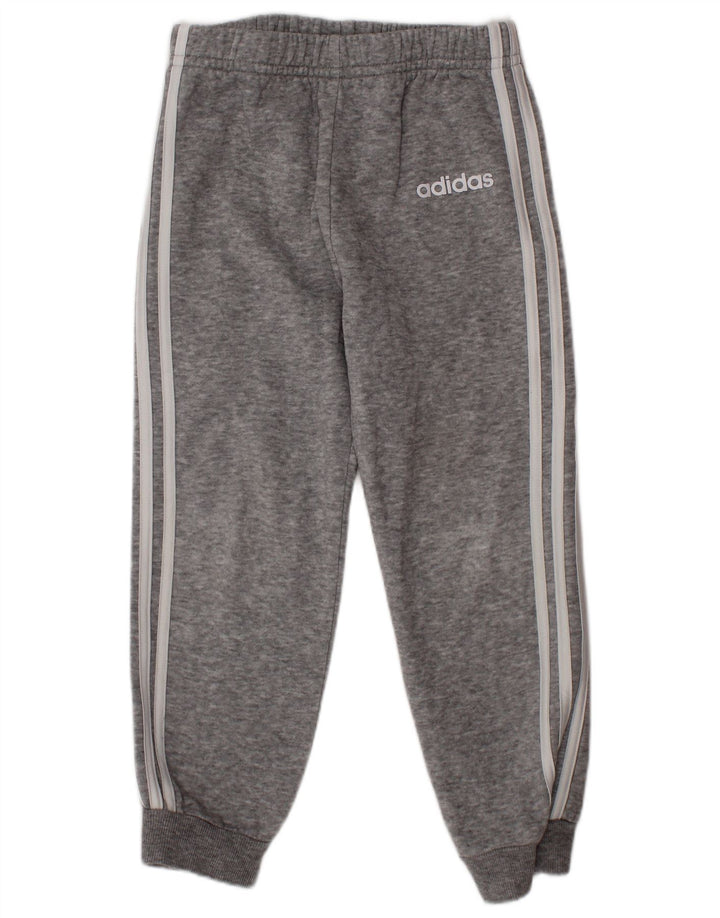ADIDAS Boys Graphic Tracksuit Trousers Joggers 3-4 Years  Grey Cotton