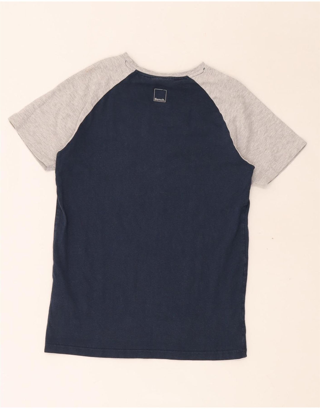 BENCH Boys Graphic T-Shirt Top 11-12 Years Navy Blue Colourblock Cotton