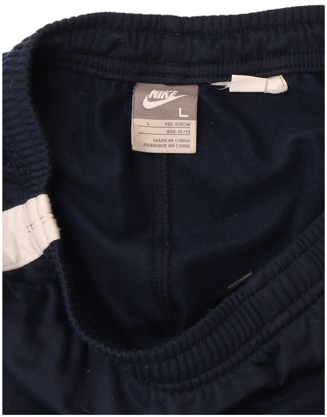 NIKE Boys Tracksuit Trousers 12-13 Years Large Navy Blue Colourblock