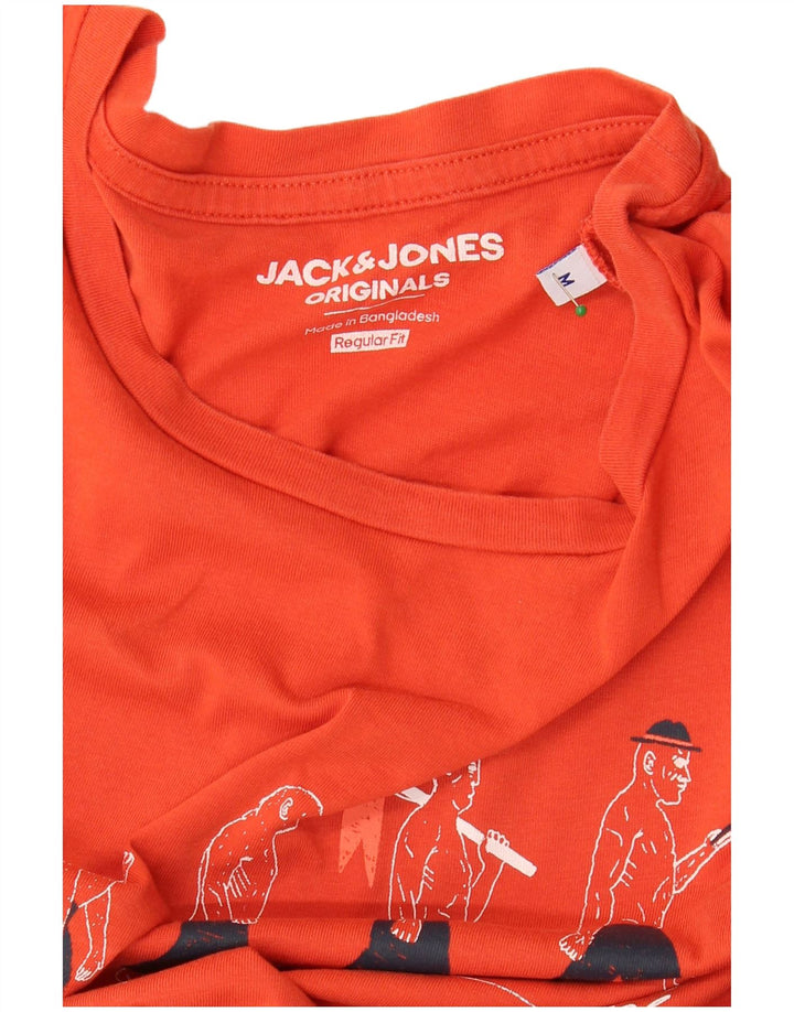 JACK & JONES Mens Regular Fit Graphic T-Shirt Top Medium Red