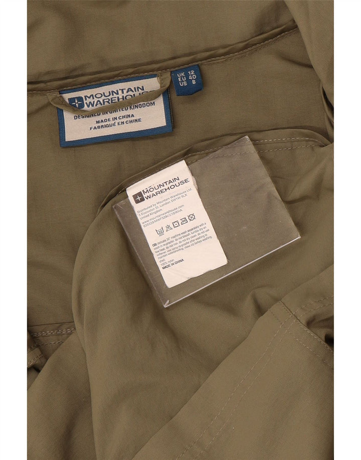 Mountain Warehouse Womens Hooded Utility Jacket UK 12 Medium Khaki Nylon