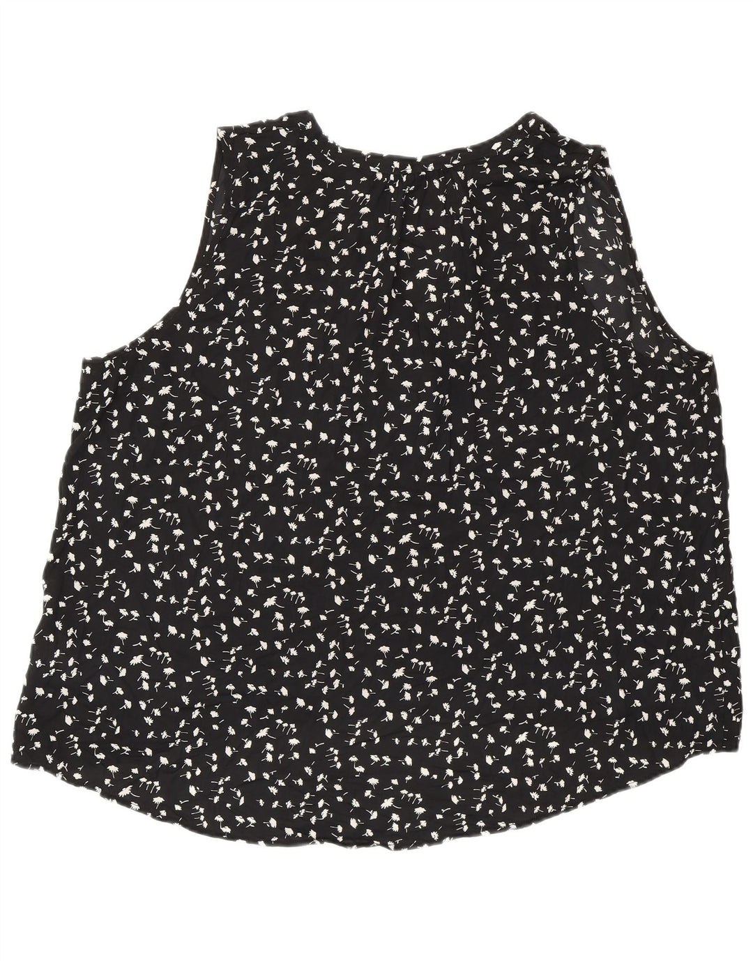 J. CREW Womens 365 Sleeveless Blouse Top UK 20 2XL Black Floral Polyester