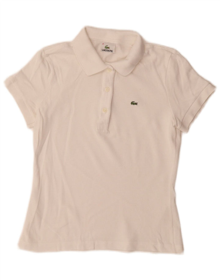 Lacoste Womens Polo Shirt Size 38 Medium White