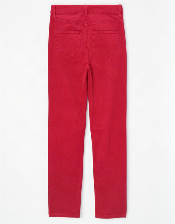 Marks & Spencer Womens Slim Corduroy Trousers UK 10 Small W28 L28 Red