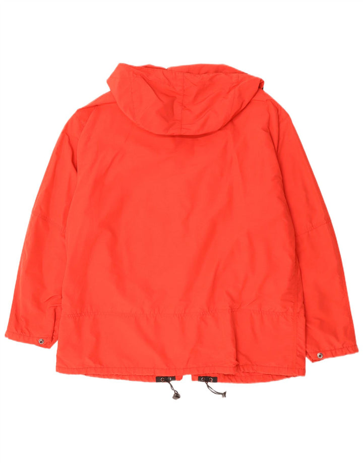 JET SET Mens Hooded Windbreaker Jacket UK 42 XL Red Colourblock