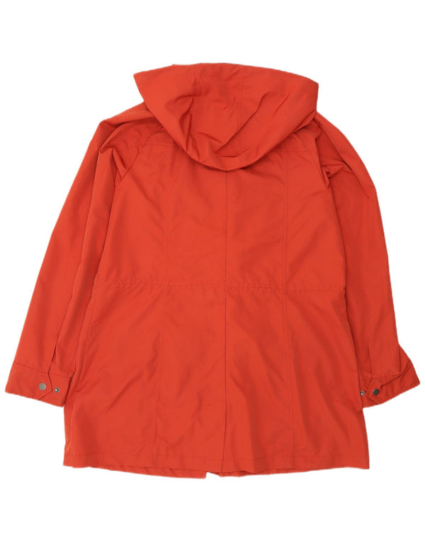 ORVIS Womens Hooded Raincoat UK 16 Large Orange Polyester