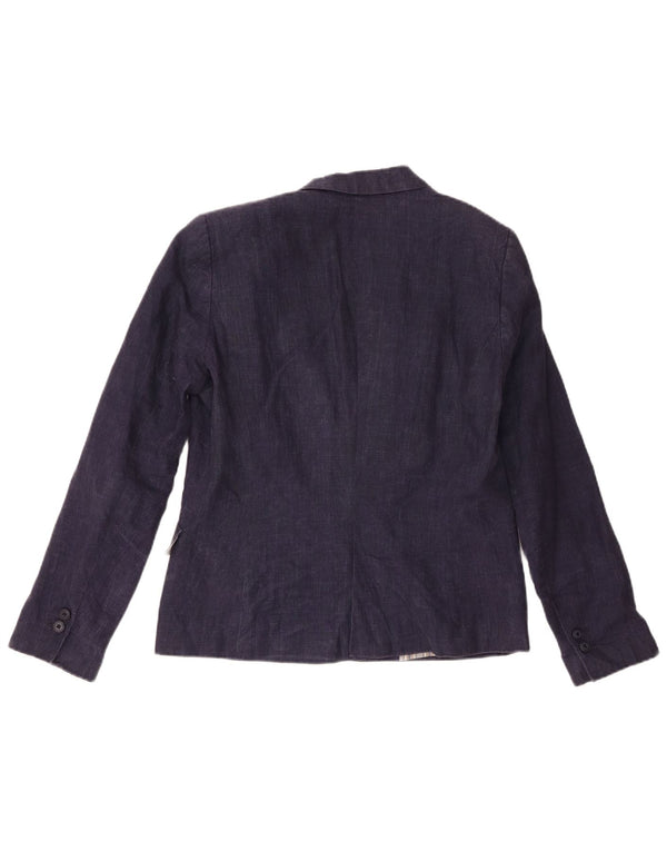Zara Womens 1 Button Blazer Jacket UK 16 Large Navy Blue
