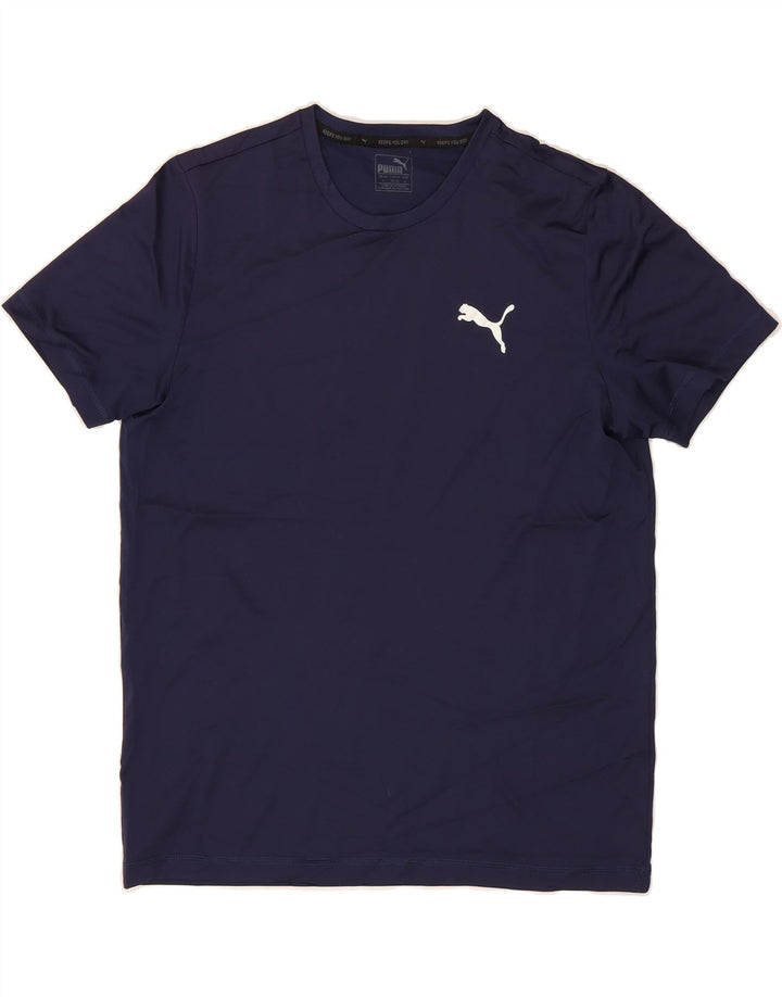 PUMA Mens T-Shirt Top Large Navy Blue Polyester Vintage Puma and Second-Hand Puma from Messina Hembry 