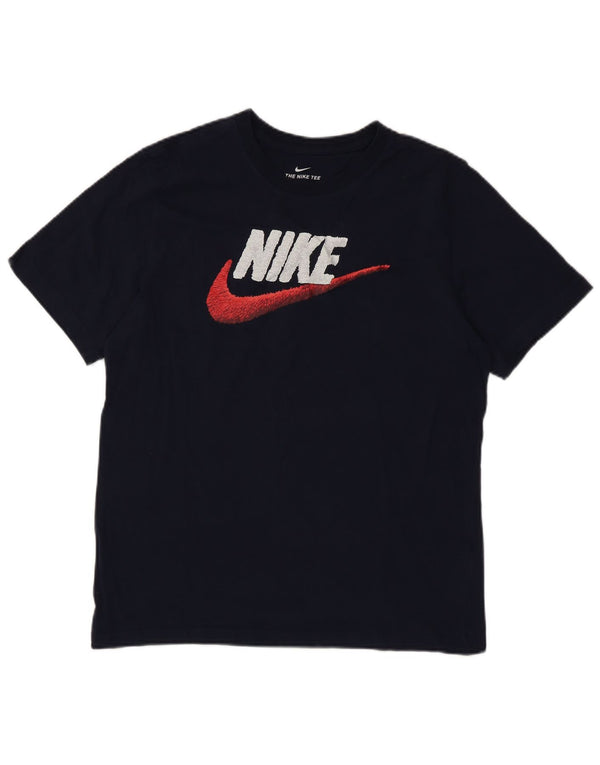 Nike Mens Graphic T-Shirt Top Large Navy Blue Cotton