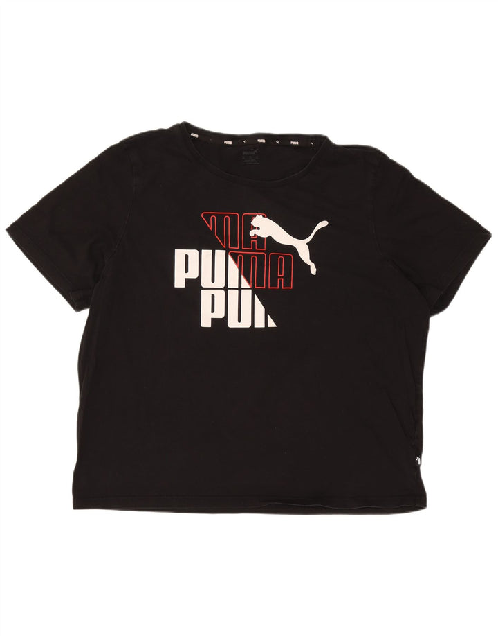 PUMA Mens Graphic T-Shirt Top 2XL Black