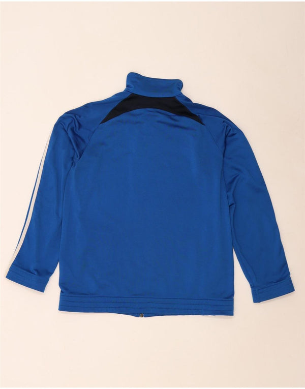 Adidas Boys Tracksuit Top Jacket 15-16 Years Blue Colourblock Polyester