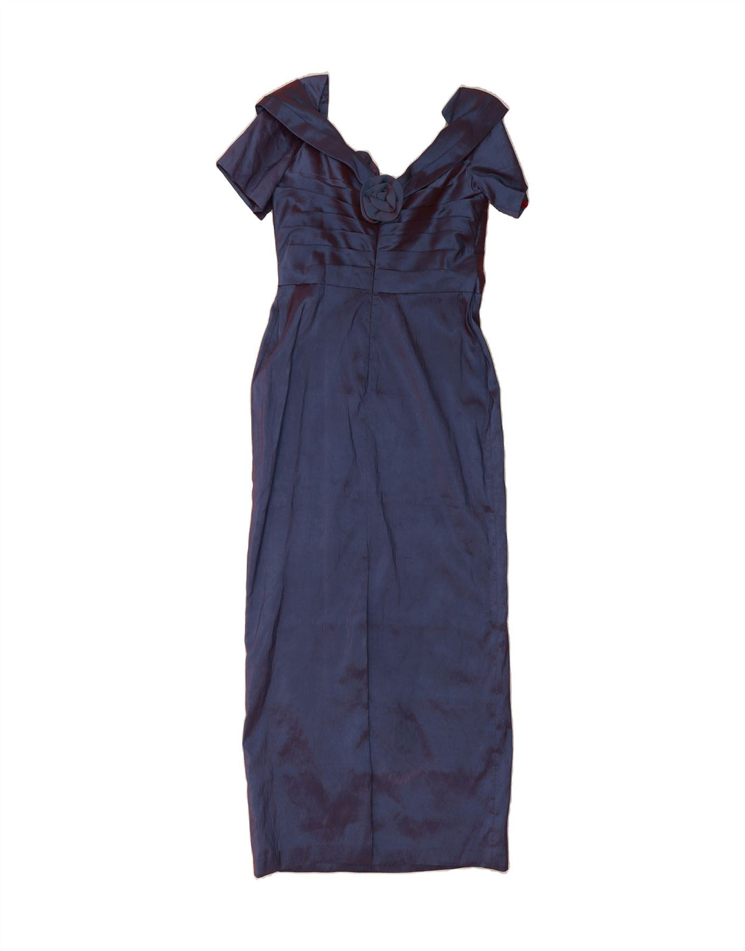 VINTAGE Womens Maxi Dress IT 42 Medium Navy Blue Nylon Vintage Vintage and Second-Hand Vintage from Messina Hembry 