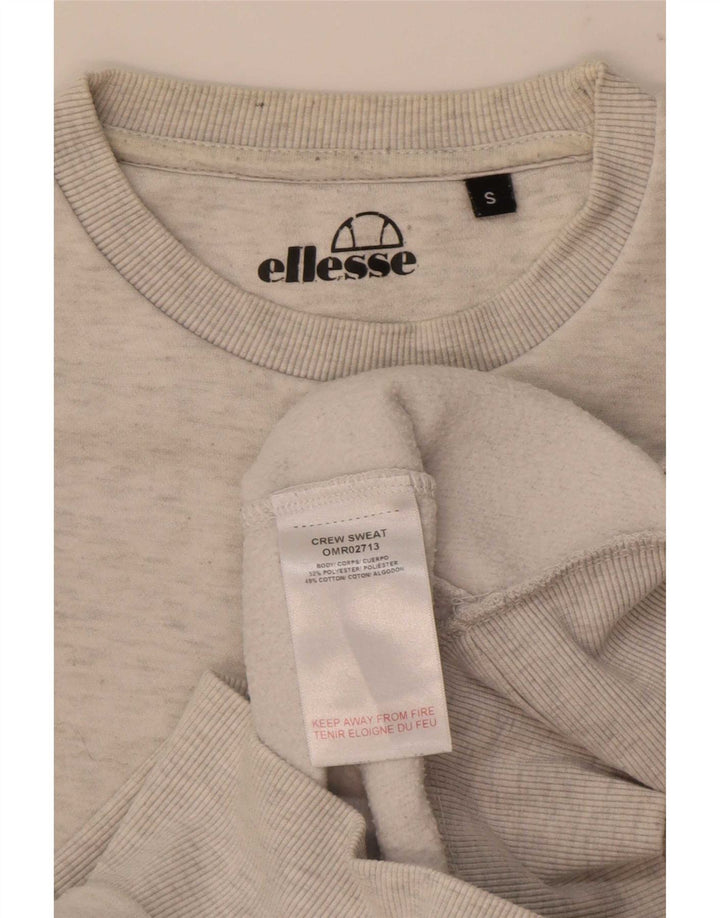 Ellesse Mens Graphic Sweatshirt Jumper Small Grey Flecked Polyester