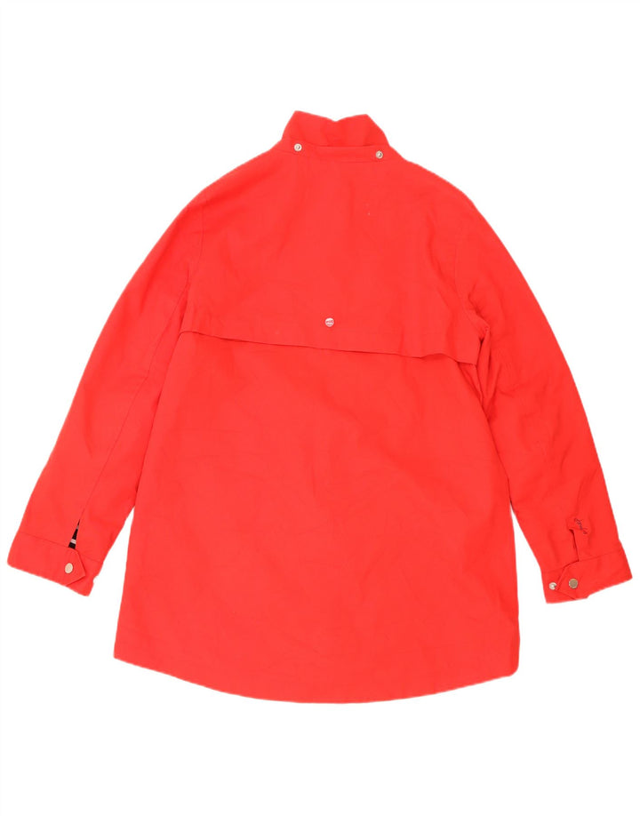 Joules Womens Oversized Rain Jacket UK 10 Small Red Cotton