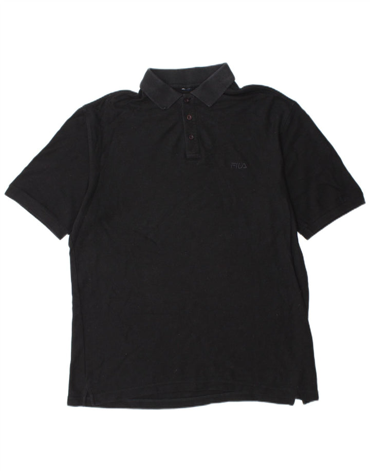 FILA Mens Polo Shirt XL Black Cotton