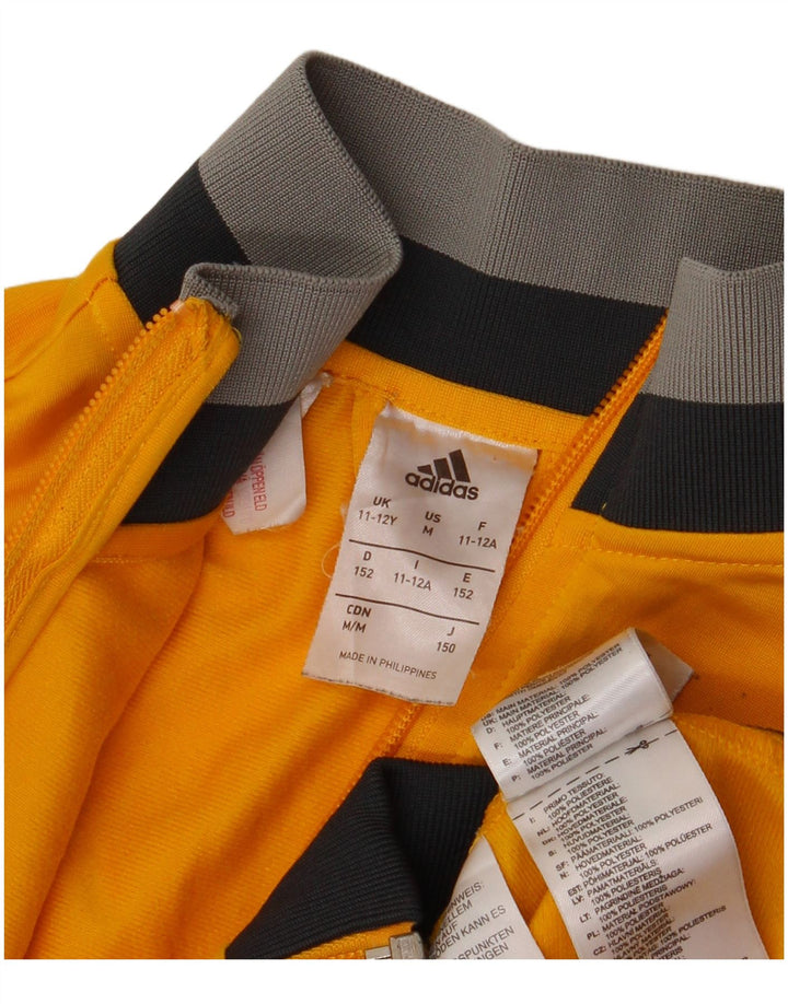Adidas Boys Juventus Tracksuit Top Jacket 11-12 Years Yellow Polyester